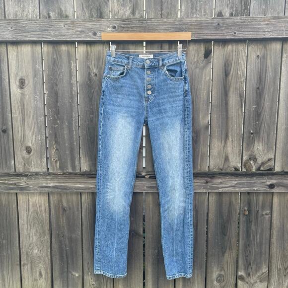 Reformation Jeans • Liza Button Fly High Rise Jeans Malta - Picture 1 of 11